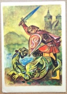 J.M. SZANCER - POCZTÓWKA - LEGENDA O KRAKU I SMOKU WAWELSKIM - z lat 60-ych
