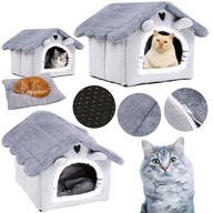 DOMEK LEGOWISKO BUDKA DLA KOTA PLUSZOWY MIĘKKI Z PODUSZKĄ ZWIERZOPASJA