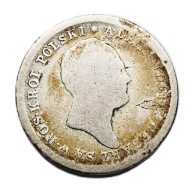 2 złote z 1824 roku dla Królestwa Polskiego, rosyjskiego cara Aleksandra I.