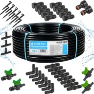 LINIA KROPLUJĄCA 16MM 100M NAWADNIANIE KROPELKOWE PEŁNY ZESTAW 181el.
