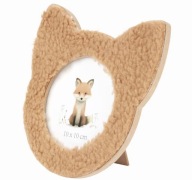 Pluszowa ramka na zdjęcie 10x10 cm lis brązowa 16x16x1,5 cm