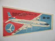 Polskie Linie Lotnicze LOT IŁ - 18 naklejka z PRL lata 60-te