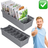 POJEMNIK KUCHENNY Z PRZEGRODAMI NA PRZYPRAWY ORGANIZER CZARNY SZARY | VILDE