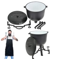 KOCIOŁEK EMALIOWANY ŻELIWNY 11L GARNEK MYŚLIWSKI WĘGIERSKI NA OGNISKO GRILL