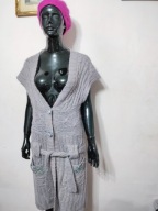 CULTURE długa KAMIZELKA z alpaki wełny warkocze 36