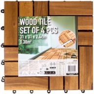 Drewniane płytki tarasowe 31 × 31 × 2,5 cm | 4 szt. | FSC