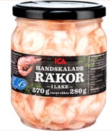 ica KREWETKI obrane ręcznie w solance 580g SZWEDZKIE