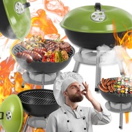 GRILL TURYSTYCZNY OGRODOWY WĘGLOWY FIELDMANN POKRYWA 36 CM RUSZT CHROMOWANY