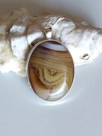 Wisior z naturalnym agatem pasiastym, medalion