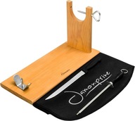 Stojak na noże STOJAK DREWNIANY DO SZYNKI 25 cm brązowy drewno