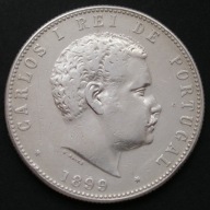 Portugalia 1000 reis 1899 - król Carlos - srebro