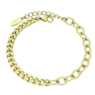 77942 BRANSOLETKA 14K POZŁACANA 17+3 CM 5 MM dwa łańcuchy