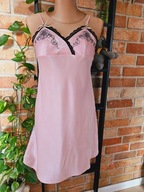 halka koszulka piżama koszula nocna satynowa haftowana róż r.S