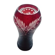 Ręcznie szlifowany rubinowy wazon kryształowy Egermann, lata 50-e/60-e.