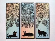 Bookmark Zakładka do książki Przezroczysta Witraż koty 3 szt Gadżet