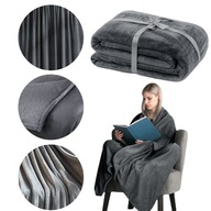 KOC NARZUTA Z MIKROFIBRY 150x200 CIEMNY SZARY