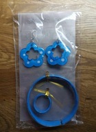 Zestaw niebieski kolczyki, bransoletka, pierścionek dla dziewczynki