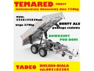 PRZYCZEPA TEMARED TIPPER 2515/2 BURTY ALU! 2 osie 750kg lekki kiper uchylny
