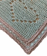 Baby Blanket Kocyk dla Niemowląt Serduszka Bawełna Bambus Handmade