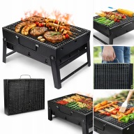Grill węglowy turystyczny składany w walizkę przenośny prostokątny BBQ