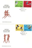 IGRZYSKA XXV OLIMPIADY -BARCELONA 1992 -koperty FDC -Fi 3240-3243