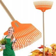 GRABIE DO LIŚCI DO TRAWY OGRODOWE Z KIJEM 21 ZĘBÓW TRZON LEKKIE PLASTIKOWE