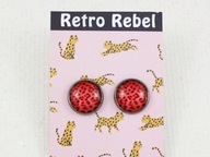 kolczyki PANTERKA czerwone vintage pinup RR35