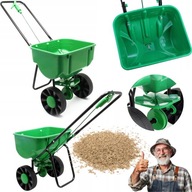 SIEWNIK RĘCZNY TACZKOWY REGULOWANY ROZSIEWACZ DO NASION I TRAWY 27L 50CM