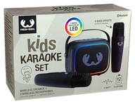 ZESTAW KARAOKE DLA DZIECI LED BLUETOOTH 2 MIKROFONY BEZPRZEWODOWE + GŁOŚNIK