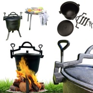 KOCIOŁEK ŻELIWNY STOJĄCY 8L MYŚLIWSKI NA OGNISKO DO OGRODU NA DZIAŁKĘ