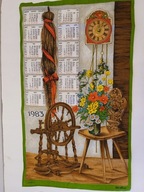 VINTAGE RĘCZNIK ŚCIERECZKA KUCHENNA KALENDARZ 1983 SWISS ALBA