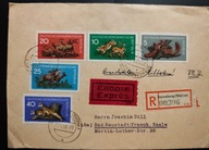 !! ZWIERZĘTA - Niemcy 1959 - KOPERTA - LIST POLECONY - STAN BDB !