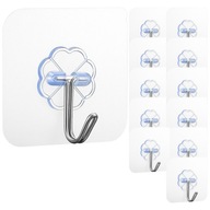 WIESZAKI HACZYKI SAMOPRZYLEPNE MOCNE WODOODPORNE ŁAZIENKOWE KUCHENNE 12 SZT