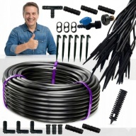 NOWY Zestaw Nawadniania Ogród Sad Doniczki Emitery Patykowe Rura 16mm 25M