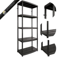 REGAŁ MAGAZYNOWY PLASTIKOWY 180X74X40 50KG BEZ ŚRUB GARAŻ 5 PÓŁKI PIWNICA