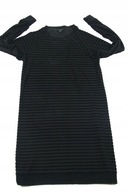 3 COS Czarna Minimalistyczna Welurowe Prążki S/M