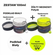 Zestaw Farba proszkowa do główek Żółty Neon UV + Podkład