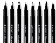 ZESTAW OŁÓWKÓW DO KALIGRAFII FLAMASTRY 8 SZTUK 8 GRUBOŚCI LINII