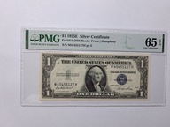 1 dolar 1935E USA silver certificate PMG 65 blok MH EPQ