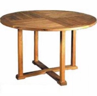 Stół Ogrodowy Drewniany Okrągły Drewno Teak 100cm