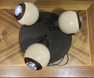 Lampa sufitowa, halogeny, brązowo - beżowa, lata 80. 