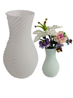 Wazon Twist Mini Nowoczesny Dekoracyjny na Suche kwiaty LEGO 16 cm Biały