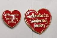 DWA RÓŻNE SERDUSZKA ZNACZKI WPINKI WOŚP 2026 METALOWE EMALIA 34 FINAŁ WOŚP