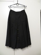 Spódnica wełniana czarna midi 36 Separa Fink vintage unikat plisy kieszenie