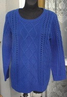sliczny chabrowy sweter ażurowy r 48/50