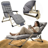 LEŻAK OGRODOWY PLAŻOWY ROZKŁADANY SKŁADANY PRZENOŚNY DREWNIANY MOCNY TARAS