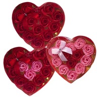 MYDLANE RÓŻE KWIATY BUKIET FLOWER BOX SERCE PREZENT WALENTYNKI 13 SZT