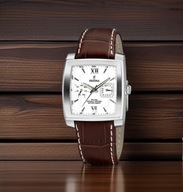 Pasek do zegarka Festina 22 mm brązowy biała nitka zapięcie motylkowe