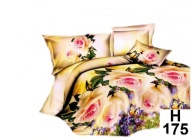pościel 3 D 200x220 + 2x 70x80 zamek H 175 róże różowe 100% bawełna