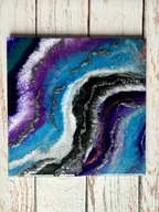 Abstrakcja obraz z żywicy 40x40 cm